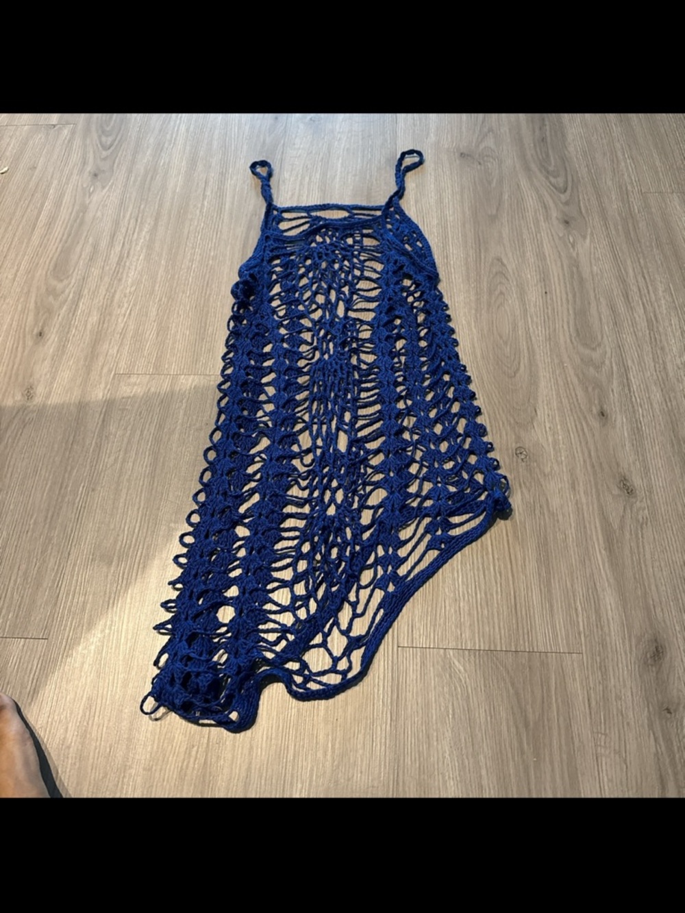 Open-Knit Beach Cover Up in Deep Blue